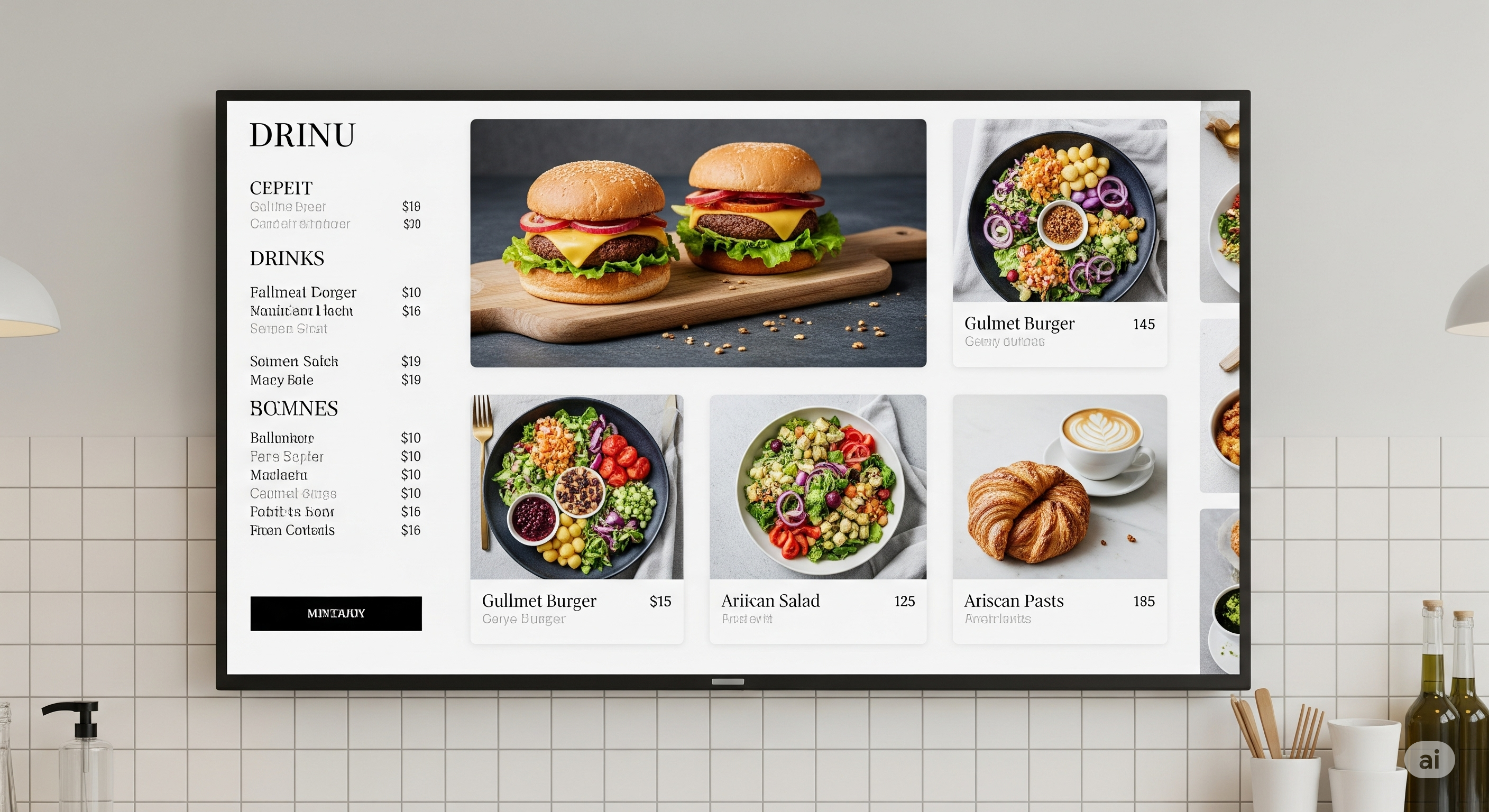 Digital Menu Example